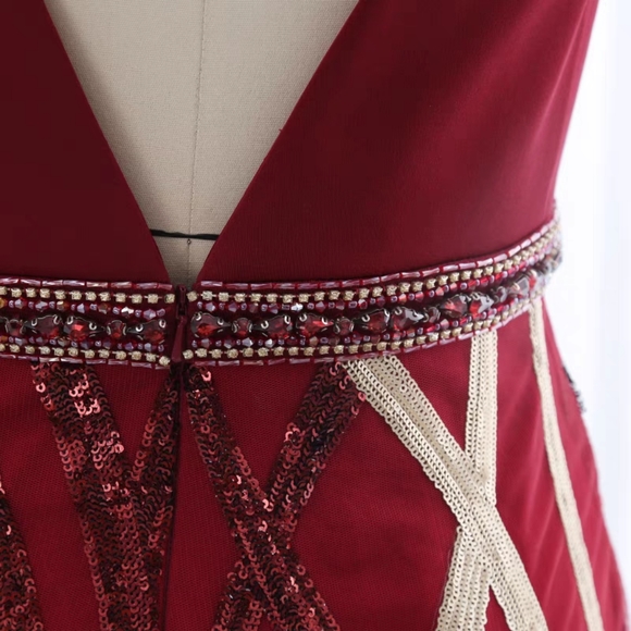 Suspender/Waist Diamond Embellishment Beaded Sequin Embroidery Mermaid dress - Picture 5 of 8